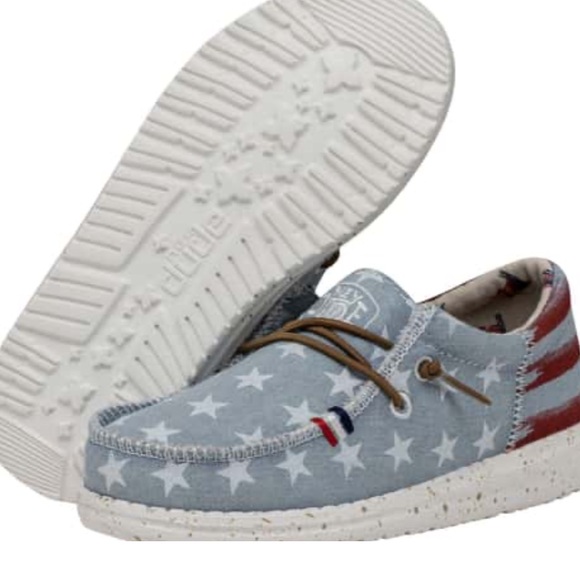 Hey Dude Other - Hey Dude Boys' Wally Youth Americana Casual Shoes in Denim Star Size 1
